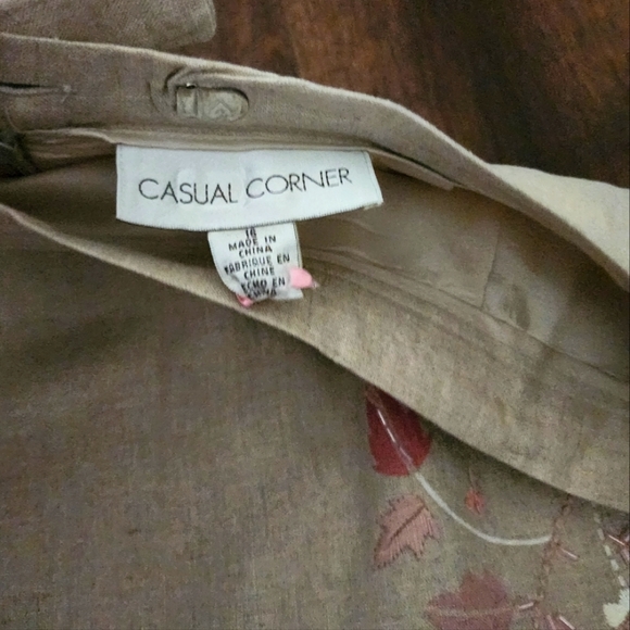 Linen, lined, embroidered SKIRT - Picture 2 of 3